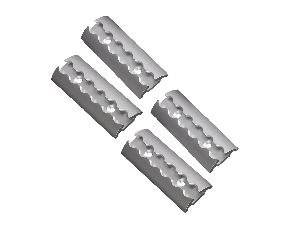 Riel de amarre de aluminio, 4 x 15 cm, forma semicircular, con agujeros, para asegurar la carga de aluminio