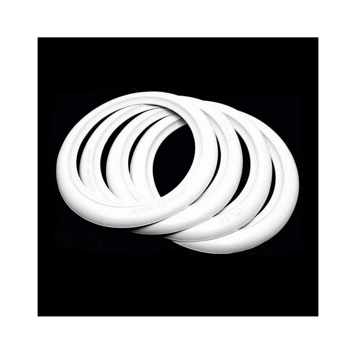 4 X 16" ATLAS Anillo de Pared Blanco Atlas, Juego de corbatas de cara Blanca