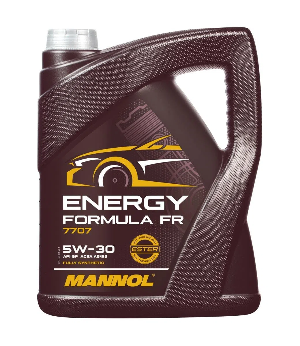 MANNOL | Aceite de Motor Sintético con Éster | Energy Fórmula FR 5W-30 | MN7707-5 | 5L | Ahorro de Combustible y Alta Protección | Compatible con FORD, VOLVO, GM, FIAT, JAGUAR y LAND ROVER