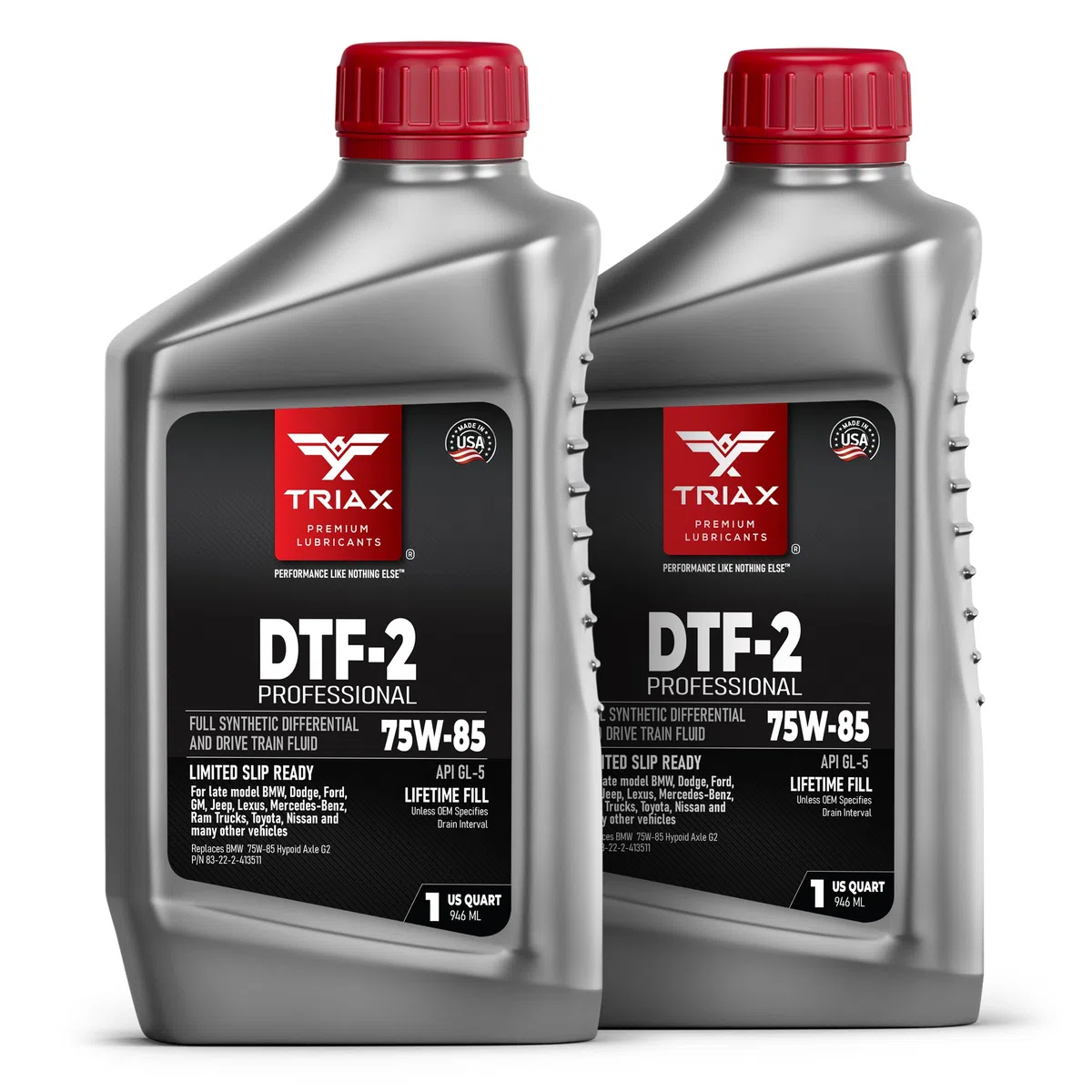 TRIAX DTF-2 Professional 75W-85 GL-5 – Aceite de transmisión y diferencial totalmente sintético para diferenciales de bloqueo, transmisiones hypoid y trenes de transmisión (paquete de 2 cuartos)