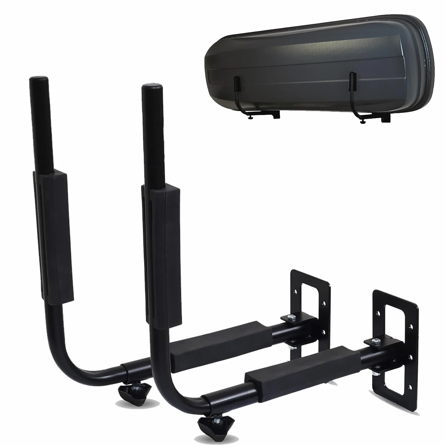 Soporte de Pared para Caja de Techo [para Cajas de Techo hasta 52cm Altura, 40 kg Capacidad, Distancia infinitamente Ajustable, Incluye Tacos/Tornillos para el Montaje]