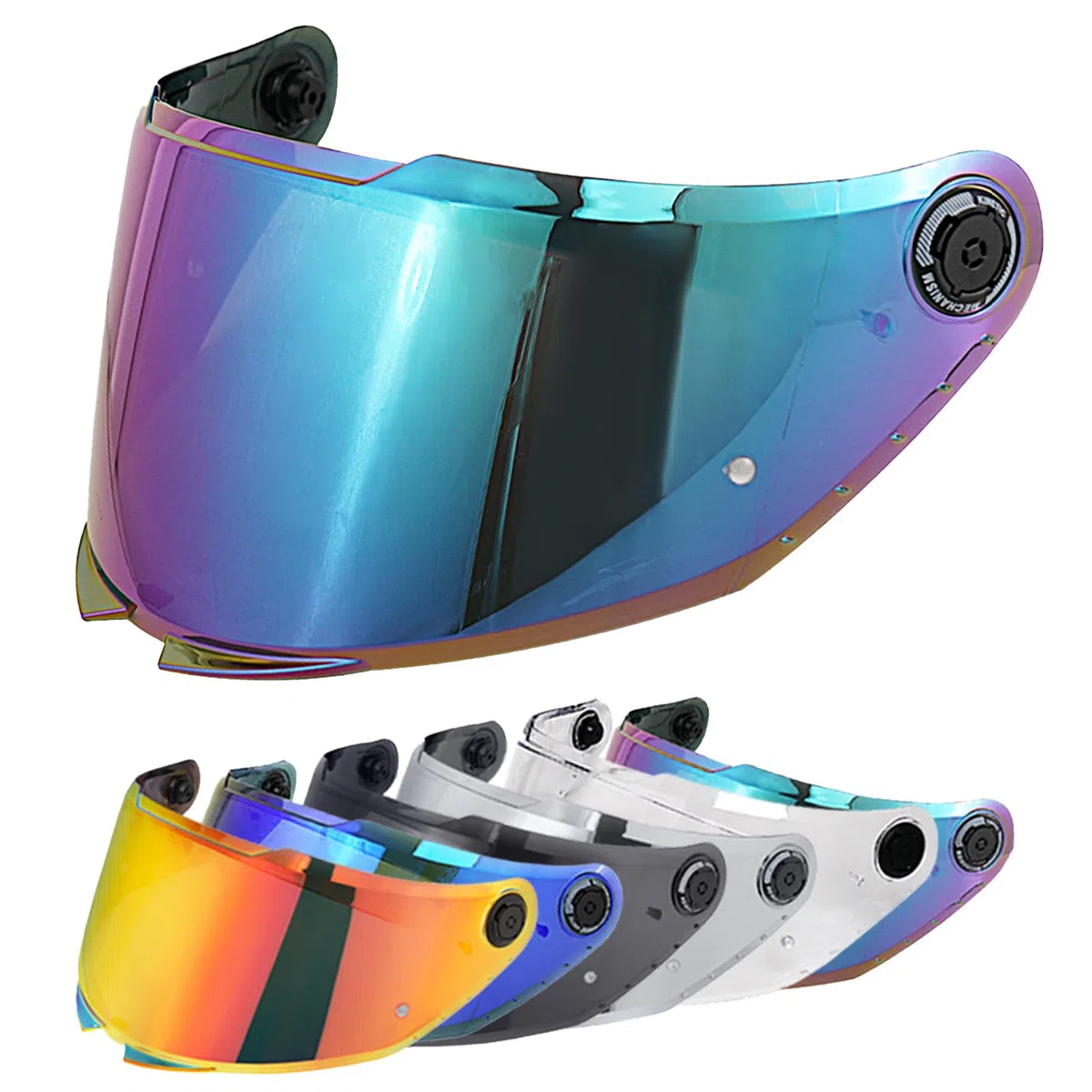 VCOROS Visera de Casco para MT-V-28B Thunder 4 SV/Breaker SV/STINGER 2,Lente de Casco de Moto,Visera de Lente para Casco Protección contra Viento (Arco iris)