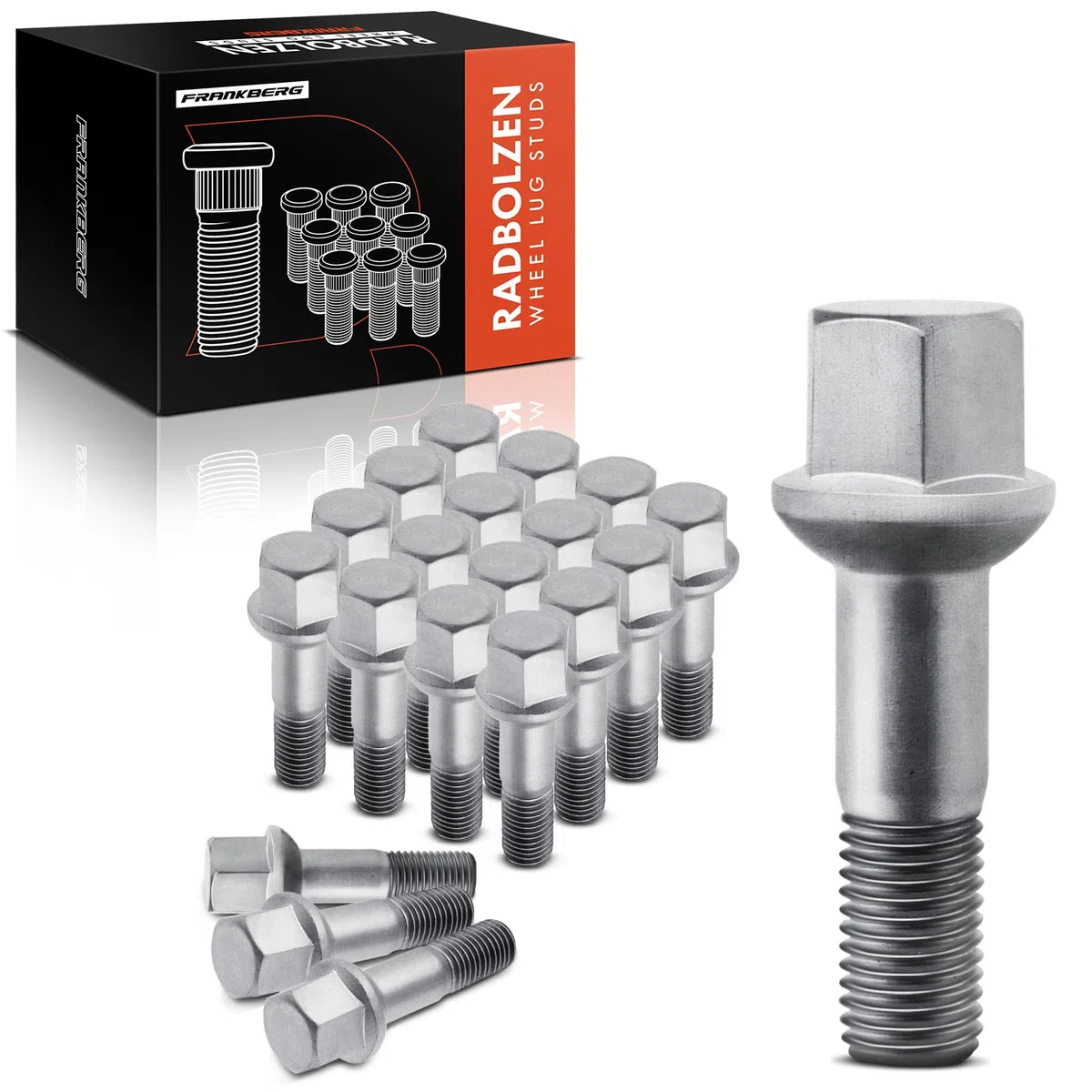 Frankberg 20x Perno de rueda Tornillo de rueda Compatible con 124 190 Clase A Clase C CLC Clase E SL SLK Vaneo 1982-2011 0009904807