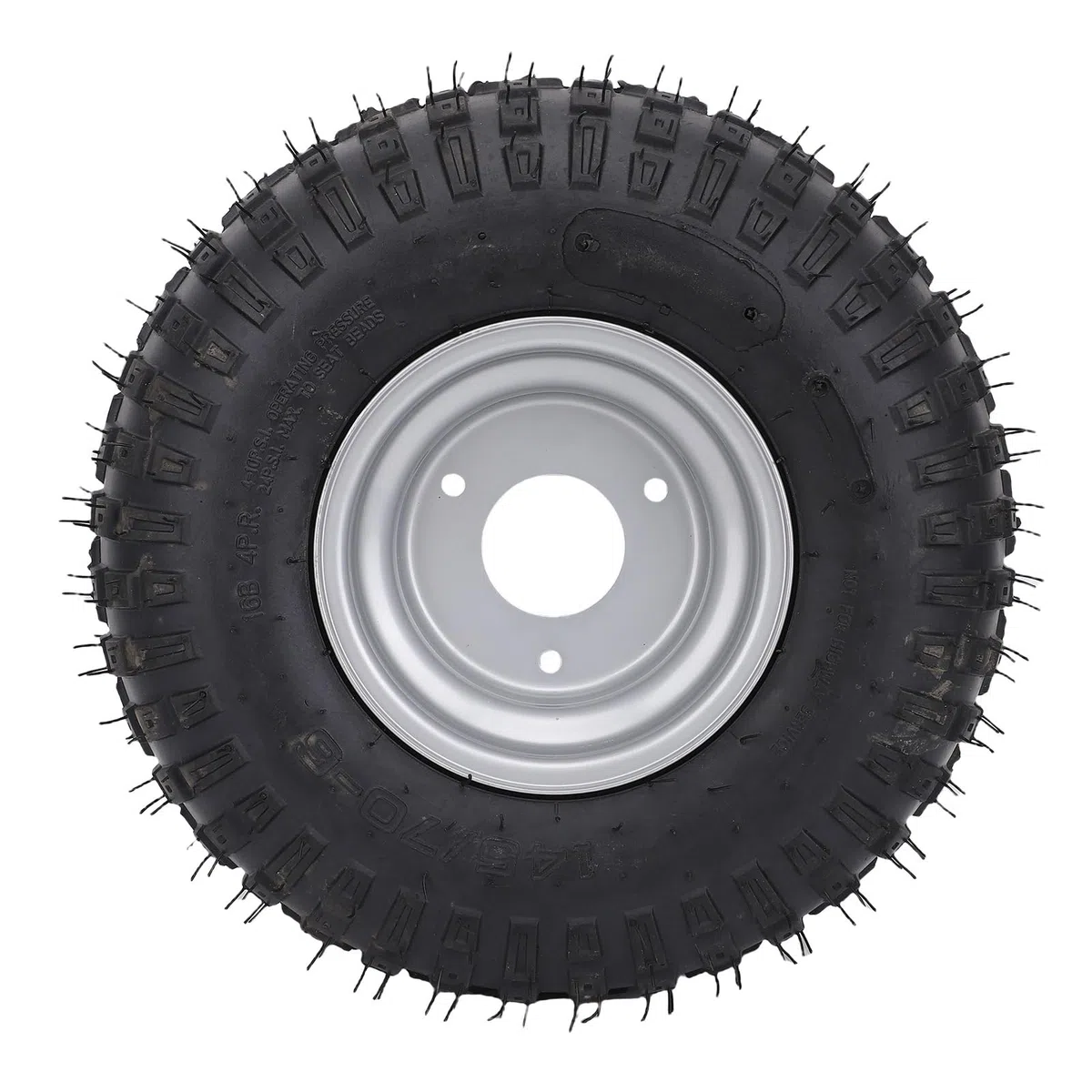 Rueda Todoterreno de Goma y Acero de Aleación, 145 X 70-6, 6 Pulgadas, 3 Pernos, Antideslizante, a Prueba de Explosiones, con Buje para Bicicleta, ATV, Quad, Todoterreno, Go