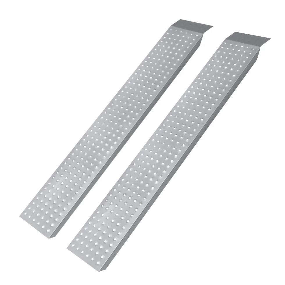 UISEBRT Rampas de Carga de Acero Galvanizado, 2 Unidades de 135 cm, 400 kg de Capacidad de Carga, Antideslizante, Plata