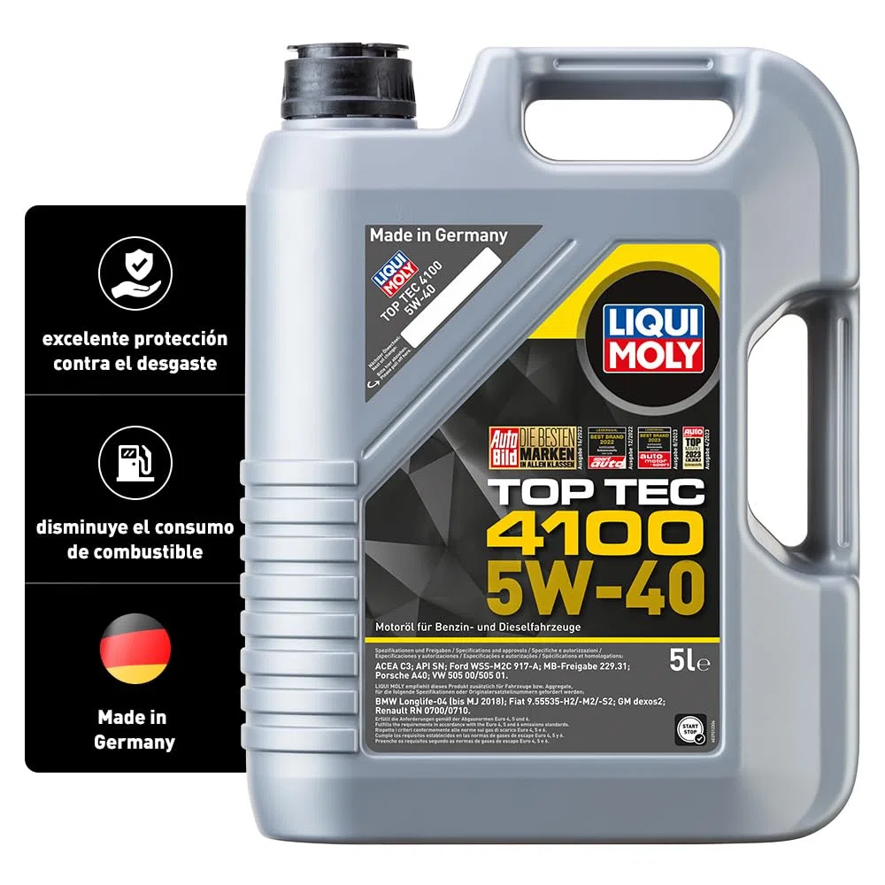 LIQUI MOLY Top Tec 4100 5W-40 | 5 L | Tecnología de síntesis Aceite de motor | 9511