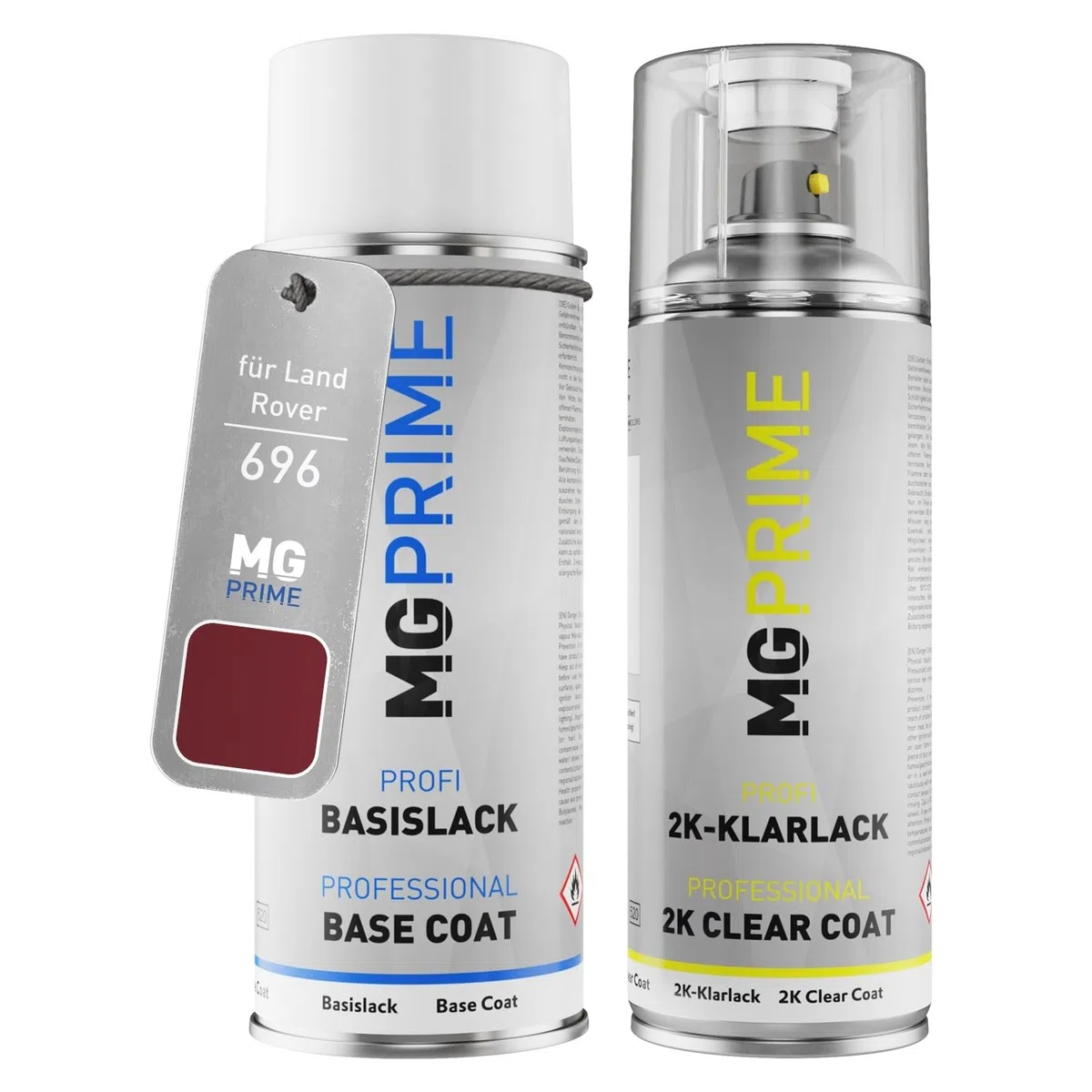 MG PRIME Pintura automotriz Set botes de spray 2 componentes para Land Rover 696 / LRC696-CDX Alveston Red Mica Pintura base pintura transparente de 2 componentes aerosol