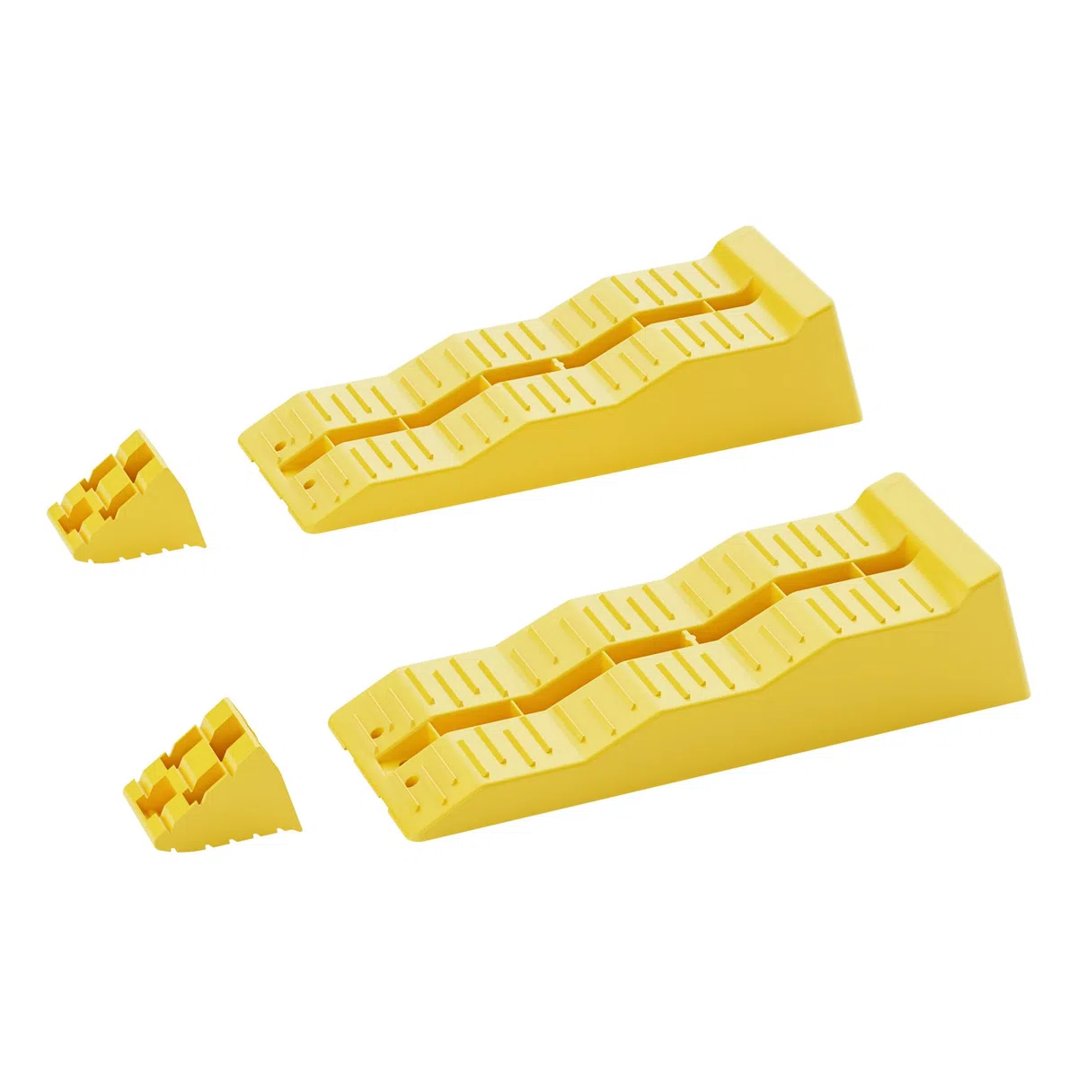 WilTec Set de 2 rampas de nivelación caravanas con 2 calzos de Rueda máx. 3 t niveladores para autocaravanas 3 Niveles de Altura 40/70/100 mm para nivelar Coches remolques, caravanas, autocaravanas