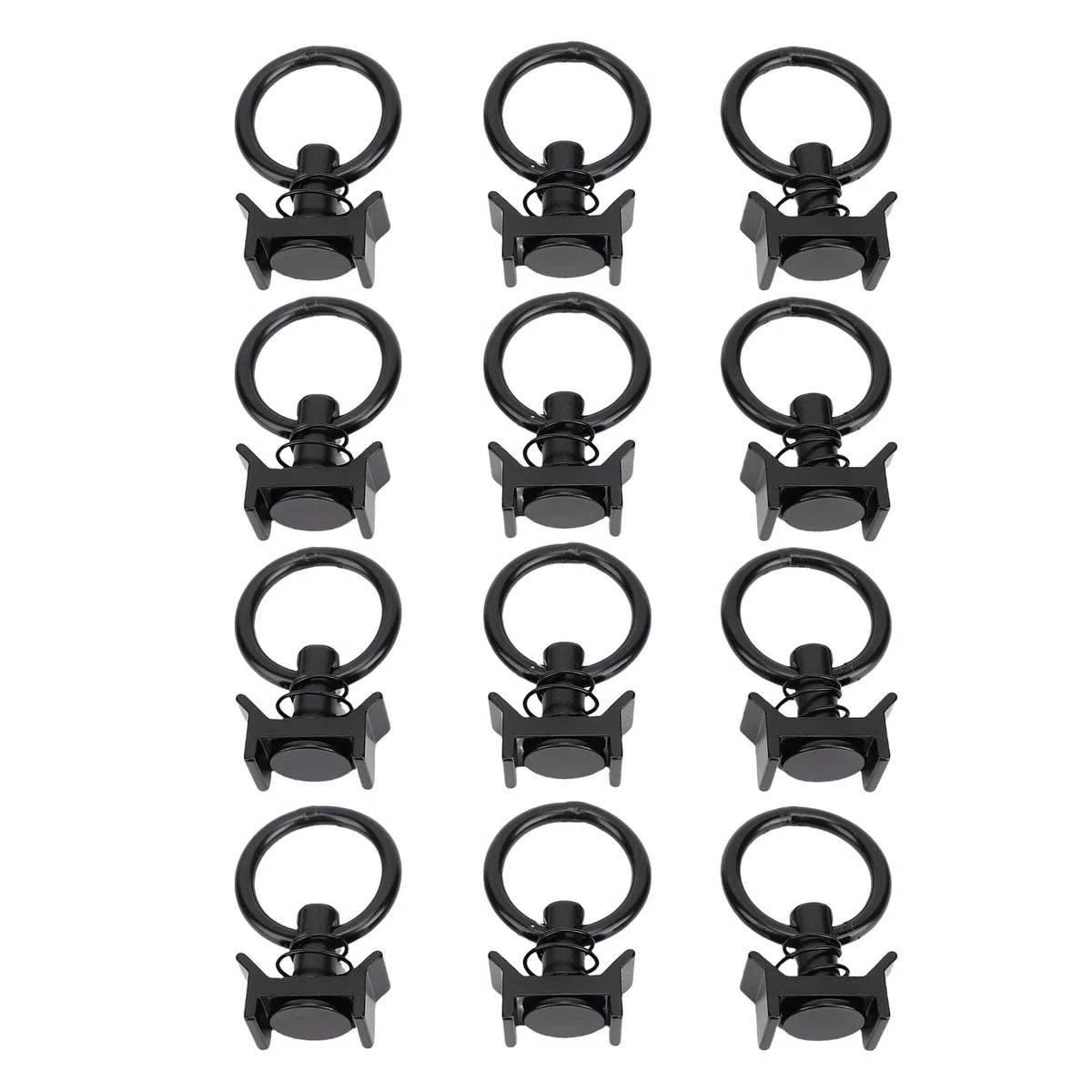 12 Piezas L Pista de Seguimiento único con Anillo Redondo 4,000 Lbs L TIGA RIRAJE Tie OBDO O Ring L Accesorios de Estilo de Vía para el Remolque de Camión Control de Carga